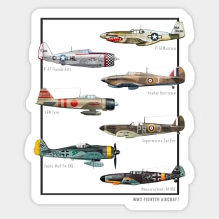 WW2 Fighter Aircraft Warbirds Sticker